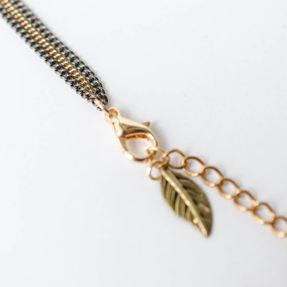 Vintage Boho Bib Necklace, Vintage Artisan Asymmetrical Statement Necklace - Picture 8 of 8